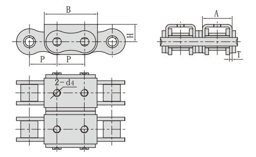 16A-U2F9_带U型附件<font color='red'><font color='red'>滚子</font>链</font>