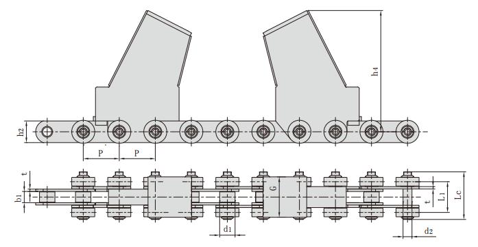 <font color='red'><font color='red'>P250F168</font></font>_钢厂用输送链 钢厂