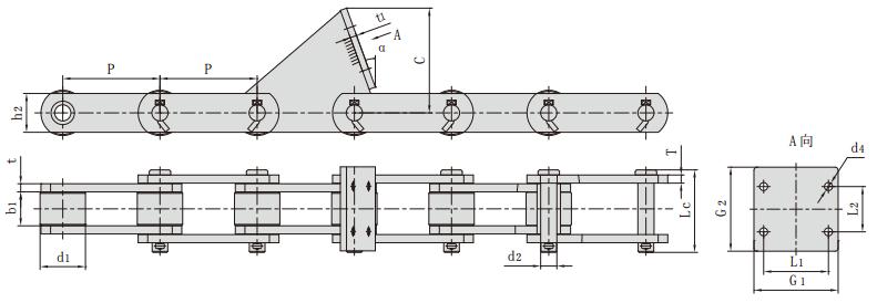 <font color='red'><font color='red'>P95.25F1</font></font>_钢厂用输送链 钢厂