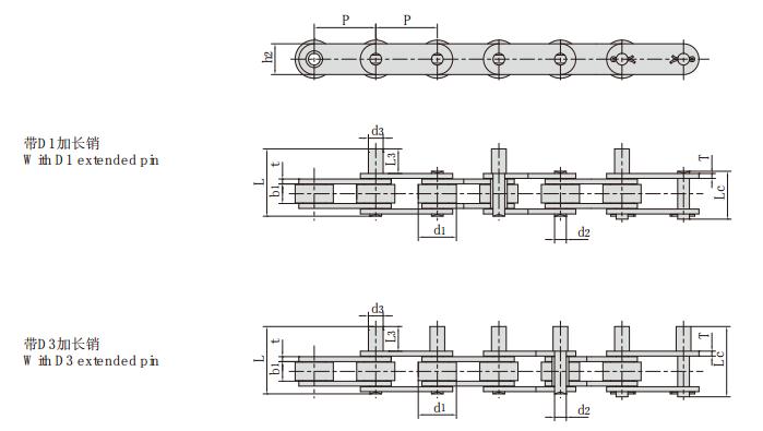 <font color='red'><font color='red'>P38.1F24-D1</font></font>_带加长销输送链