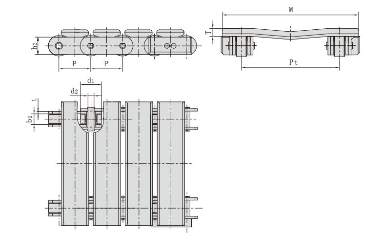 <font color='red'><font color='red'>P63.5F23</font></font>_纸卷用输送链 输送