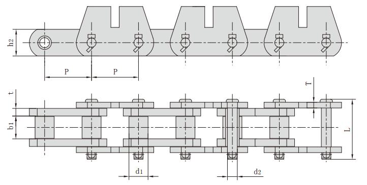 P101.6F28_<font color='red'><font color='red'>带附</font>板<font color='red'>输送</font>链</font> 工程