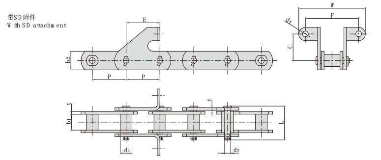 SM63.5SD_<font color='red'><font color='red'>糖机</font>链</font> 工程链条