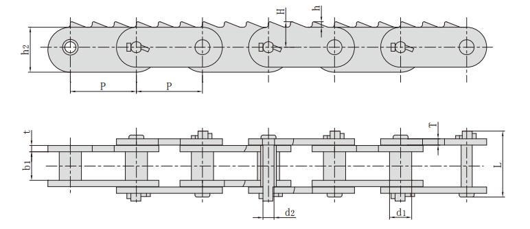 P66.26F3-3STC_<font color='red'><font color='red'>尖齿</font>链</font> 输送链