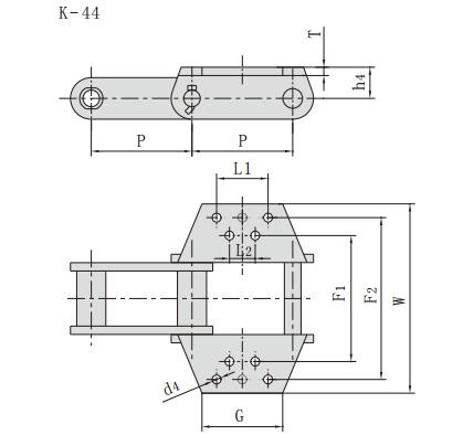 S864K44_工程用钢制<font color='red'><font color='red'>套筒</font>链</font>附